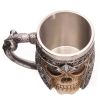 1pc Skull Knight Mug, Stainless Steel Viking Skull Mug, Creative Skeleton Beer Mug, Metal Skull Coffee Mug, Funny Gift, Home Kitchen Supplies