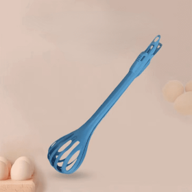 1pc; Multifunctional 3-in-1 Egg Whisk Food Holder Noodle Holder Baking Tool Egg Stirrer Manual Whisk 1 Pack 11.02''√ó2.76'' (Color: Blue)