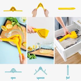 Manual Juicer Folding Lemon Juicer Easy to squeeze manual juicer Fruit Kitchen Gadgets (Color: Yellow)