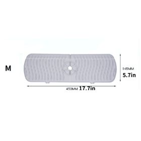 1pc Silicone Sink Faucet Mat Splash Guard; Kitchen Sink Draining Pad Behind Faucet Dish Drying Mat For Countertop; Bathroom; Farmhouse (Color: gray, size: M)