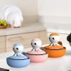 1pc; Cartoon Octopus Pot Brush With Holder; Iron Sponges Scrubbers; Cleaning Ball; For Pot; Pan; Dish; Kitchen Sink Cleaning; Kitchen Gadgets