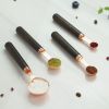 Kitchen Accessories 4Pcs/Set Measuring Cups Spoons Stainless Steel Plated Copper Wooden Handle Cooking Baking Tools